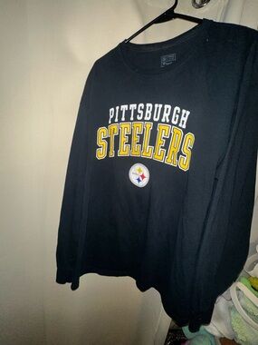 NFL fanatics Pittsburgh Steelers Black Graphic Long Sleeve Tee men’s XL